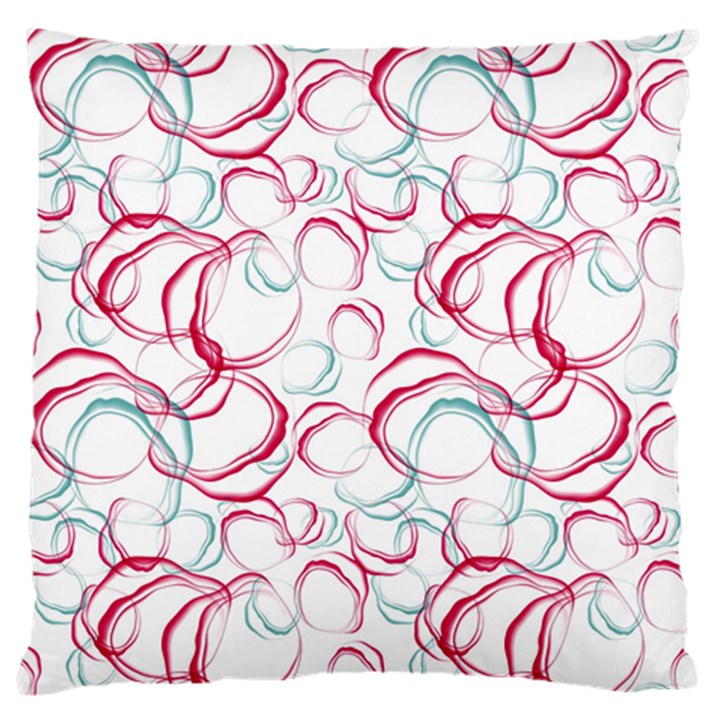 Red And Turquoise Stains On A White Background Large Flano Cushion Case (One Side)