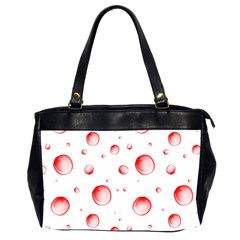 Red Drops On White Background Oversize Office Handbag (2 Sides) by SychEva