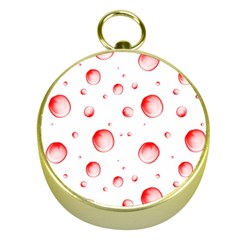 Red Drops On White Background Gold Compasses by SychEva
