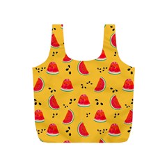 Slices Of Juicy Red Watermelon On A Yellow Background Full Print Recycle Bag (s) by SychEva