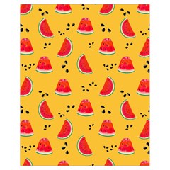 Slices Of Juicy Red Watermelon On A Yellow Background Drawstring Bag (small) by SychEva