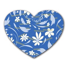 Folk Flowers Pattern Heart Mousepads by Eskimos