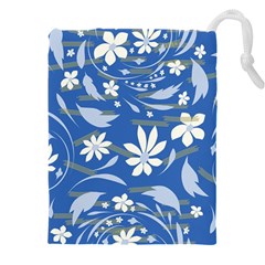 Folk flowers pattern Drawstring Pouch (4XL)