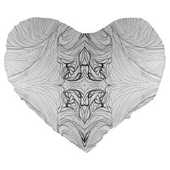 Mono Repeats I Large 19  Premium Flano Heart Shape Cushions