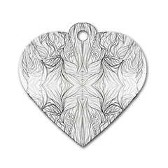 Mono Disegno Repeats Dog Tag Heart (one Side)