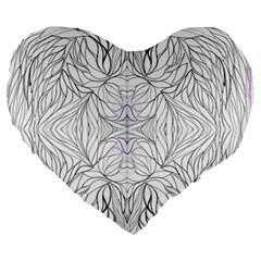 Mono Repeats Iii Large 19  Premium Heart Shape Cushions