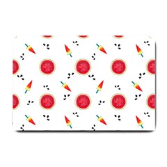 Slices Of Red And Juicy Watermelon Small Doormat  by SychEva