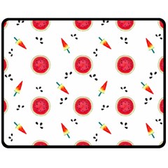 Slices Of Red And Juicy Watermelon Fleece Blanket (medium)  by SychEva