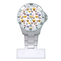 Funny Animal Faces With Glasses On A White Background Plastic Nurses Watch by SychEva