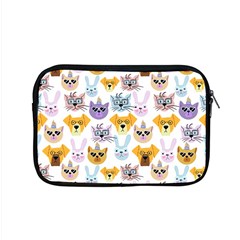 Funny Animal Faces With Glasses On A White Background Apple Macbook Pro 15  Zipper Case by SychEva