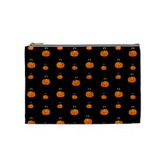 Halloween Pumpkins Pattern, Witch Hat Jack O  Lantern Cosmetic Bag (medium) by Casemiro