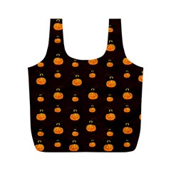 Halloween Pumpkins Pattern, Witch Hat Jack O  Lantern Full Print Recycle Bag (m) by Casemiro