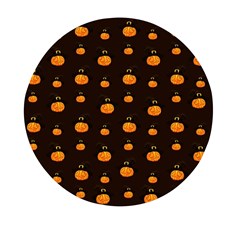 Halloween Pumpkins Pattern, Witch Hat Jack O  Lantern Mini Round Pill Box