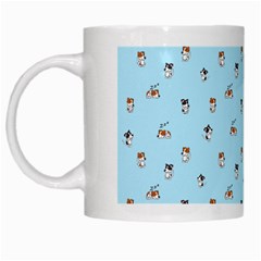 Cute Kawaii Dogs Pattern At Sky Blue White Mugs by Casemiro