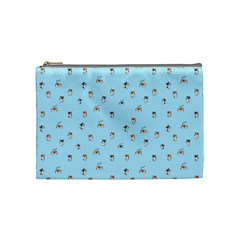 Cute Kawaii Dogs Pattern At Sky Blue Cosmetic Bag (medium) by Casemiro