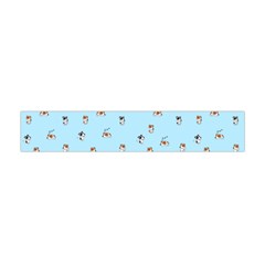 Cute Kawaii Dogs Pattern At Sky Blue Flano Scarf (mini) by Casemiro