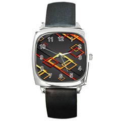 Modern Geometry Square Metal Watch