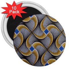 Modern Optaart 3  Magnets (10 Pack)  by Sparkle