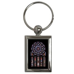 Chartres-cathedral-notre-dame-de-paris-amiens-cath-stained-glass Key Chain (rectangle)