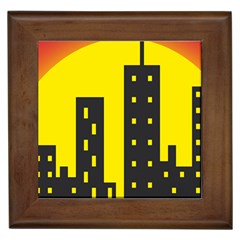 Skyline-city-building-sunset Framed Tile