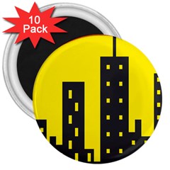 Skyline-city-building-sunset 3  Magnets (10 Pack) 
