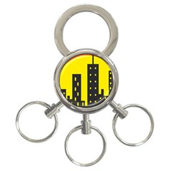 Skyline-city-building-sunset 3-ring Key Chain