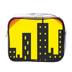 Skyline-city-building-sunset Mini Toiletries Bag (one Side) by Sudhe