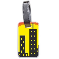 Skyline-city-building-sunset Luggage Tag (two Sides)