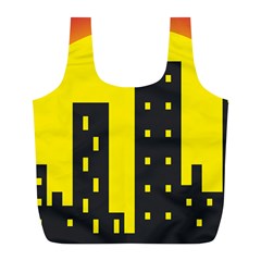 Skyline-city-building-sunset Full Print Recycle Bag (l) by Sudhe