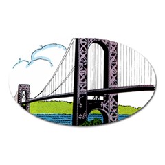 Bridge-vintage-clip-art-color Oval Magnet