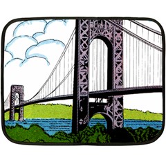 Bridge-vintage-clip-art-color Fleece Blanket (mini)