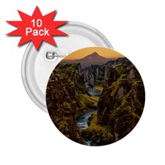 Landscape-cannon-river-mountain 2 25  Buttons (10 Pack) 