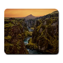 Landscape-cannon-river-mountain Large Mousepads