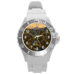 Landscape-cannon-river-mountain Round Plastic Sport Watch (l) by Sudhe