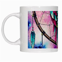 Owl Dreamcatcher White Mugs