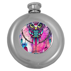 Owl Dreamcatcher Round Hip Flask (5 Oz)