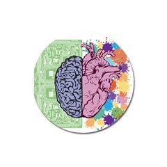 Brain-heart-balance-emotion Magnet 3  (round)