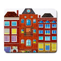 Town-buildings-old-brick-building Large Mousepads by Sudhe
