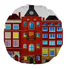 Town-buildings-old-brick-building Large 18  Premium Flano Round Cushions by Sudhe