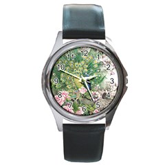 Peafowl Peacock Feather-beautiful Round Metal Watch