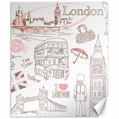 London-paris-drawing-vector-london-comics Canvas 20  X 24 