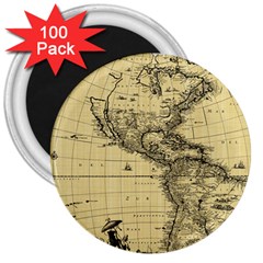 Map-vintage-old-ancient-antique 3  Magnets (100 Pack)