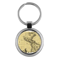 Map-vintage-old-ancient-antique Key Chain (round)