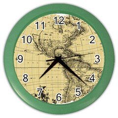 Map-vintage-old-ancient-antique Color Wall Clock