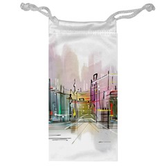 Drawing-watercolor-painting-city Jewelry Bag