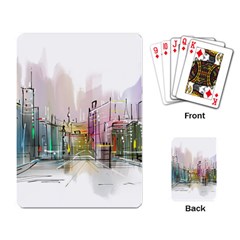 Drawing-watercolor-painting-city Playing Cards Single Design (rectangle)