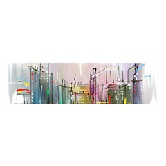 Drawing-watercolor-painting-city Satin Scarf (oblong)