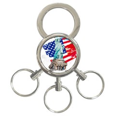 Statue Of Liberty Independence Day Poster Art 3-ring Key Chain