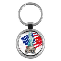 Statue Of Liberty Independence Day Poster Art Key Chain (round)