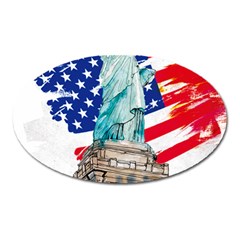 Statue Of Liberty Independence Day Poster Art Oval Magnet